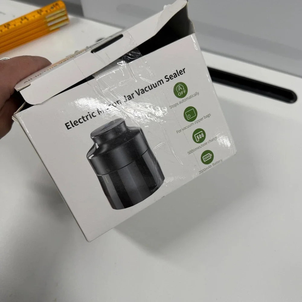 Arctiiro Electric Mason Jar Vacuum Sealer Kit Cordless Rechargeable Black NEW
